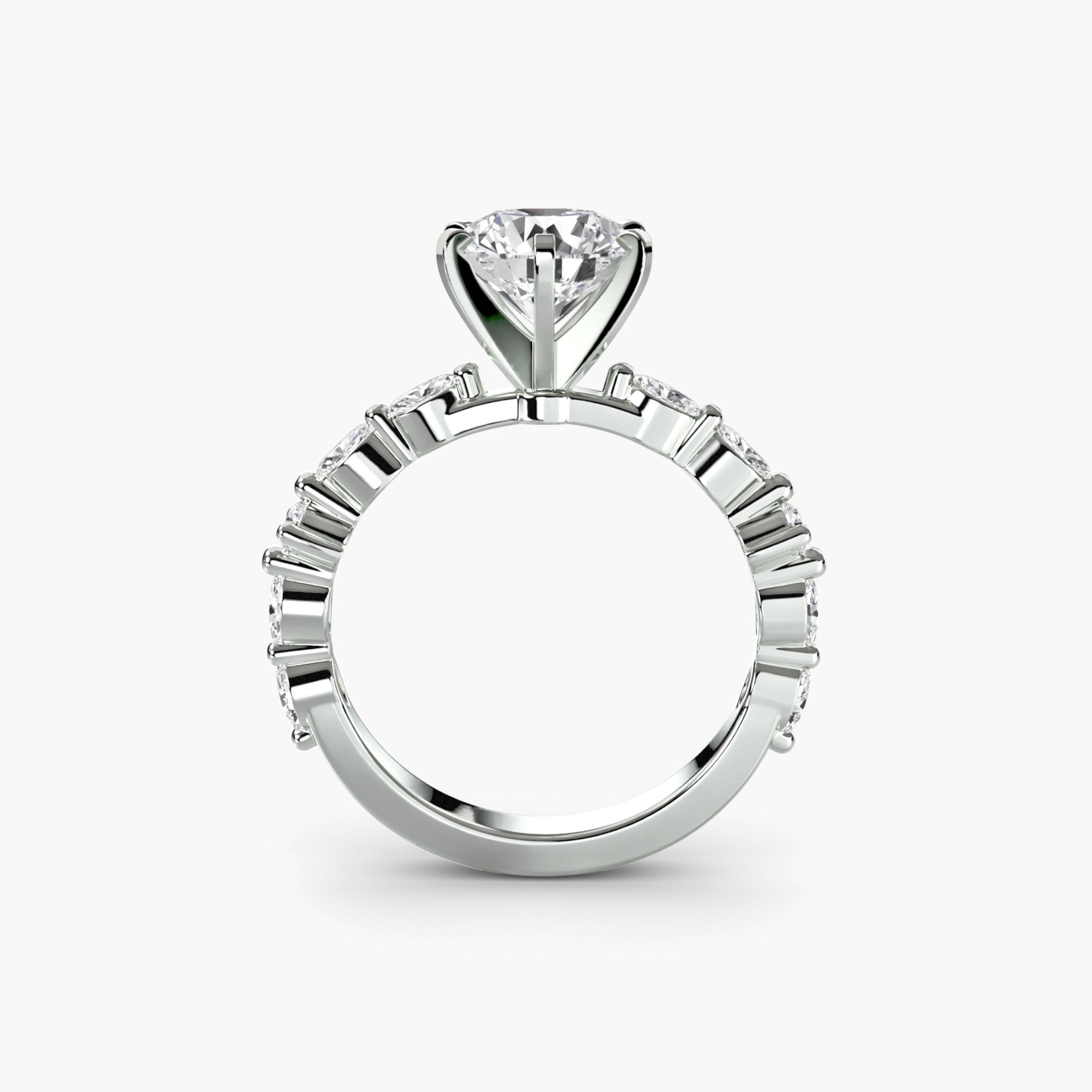 Solitärring mit Eternity-Pavé