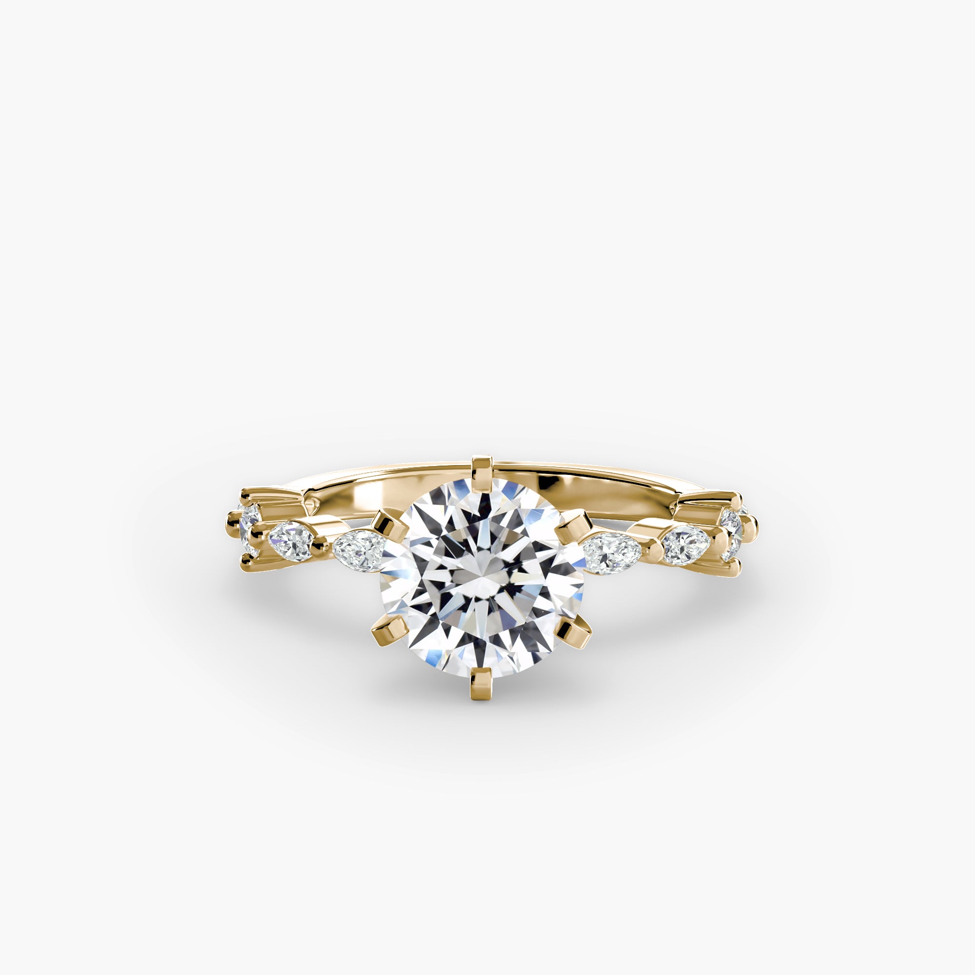 Solitärring mit Eternity-Pavé