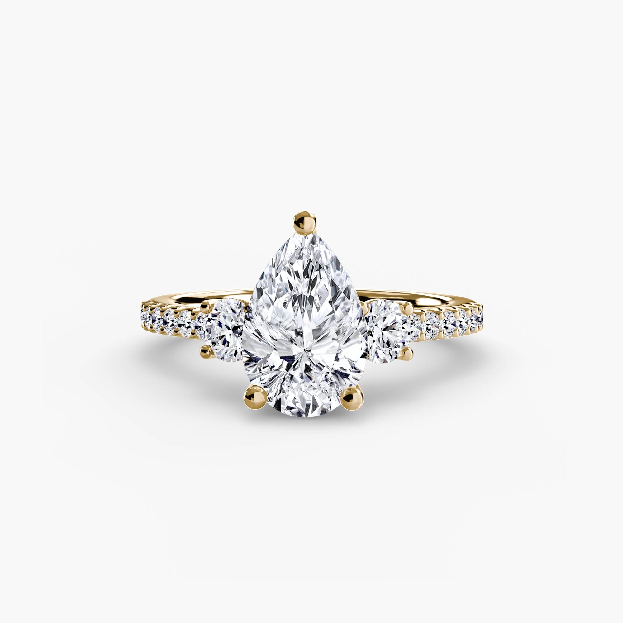 Three-Stone Ring with Petite Side Stones
