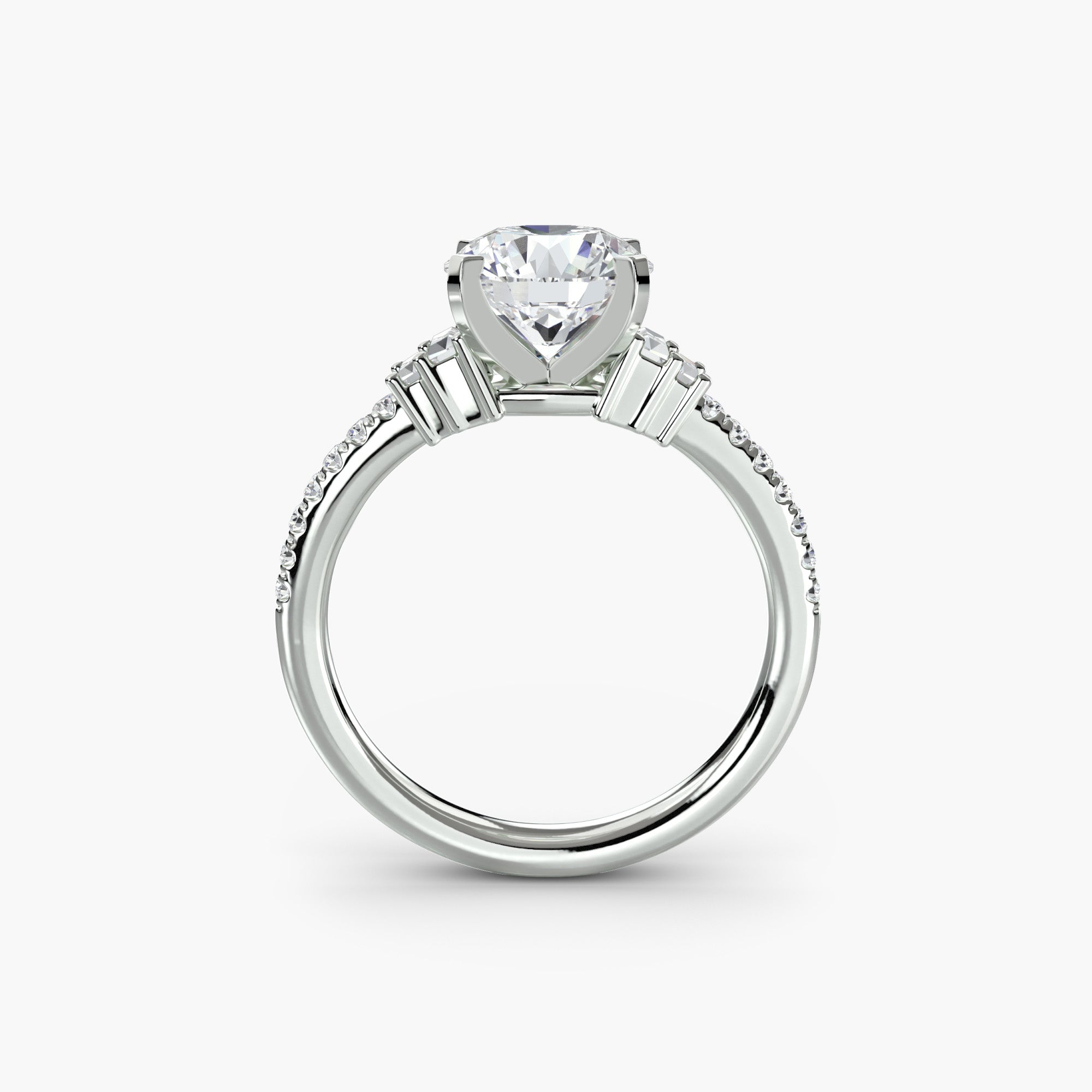 Solitaire with Baguettes and Pavé