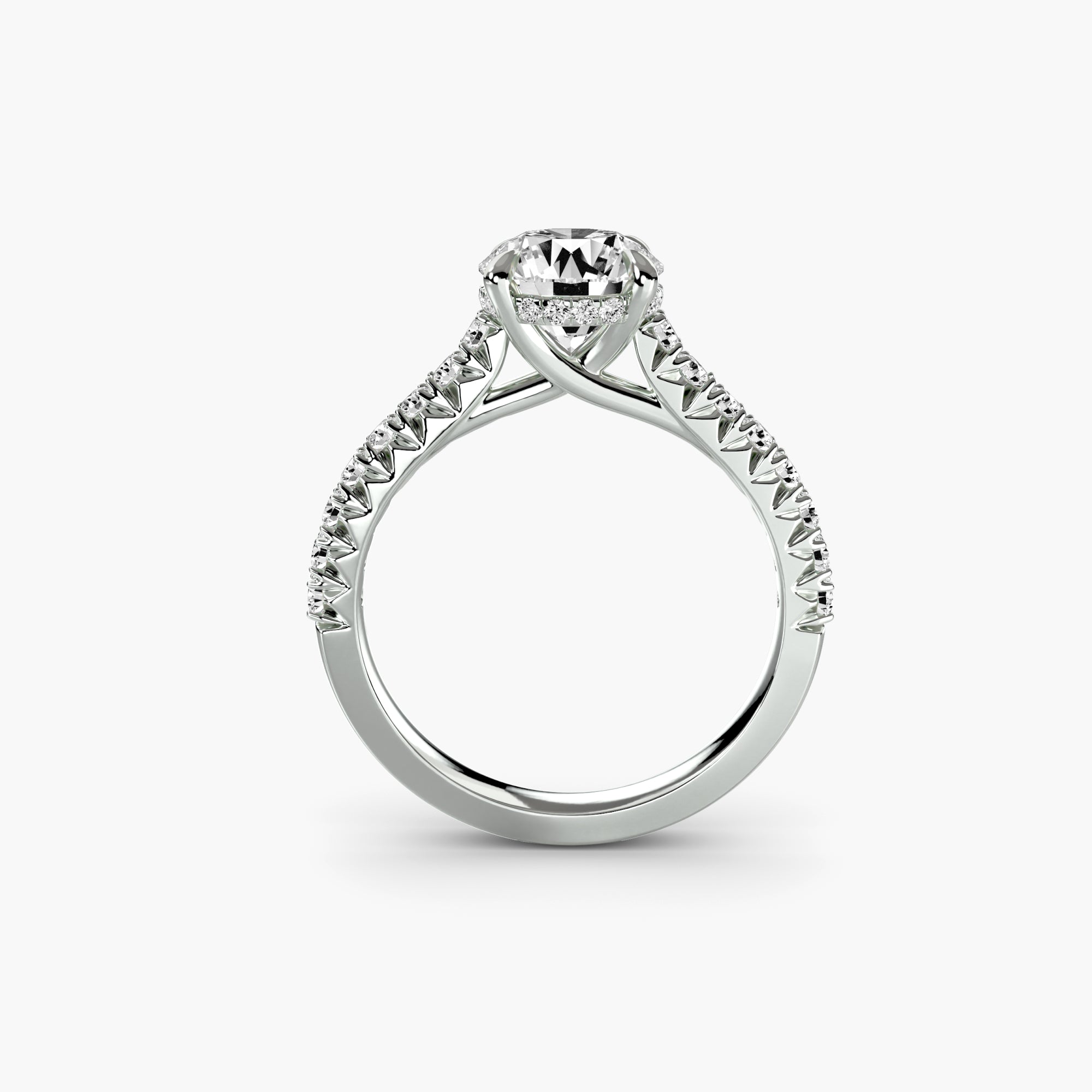 Hidden Halo Pavé Solitaire