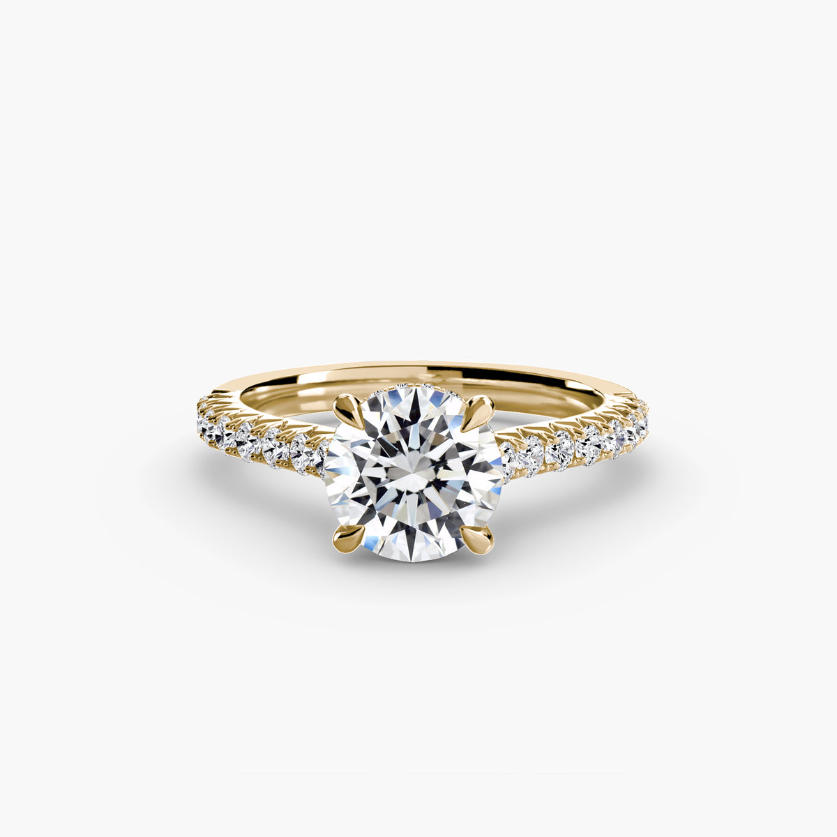 Hidden Halo Pavé Solitaire