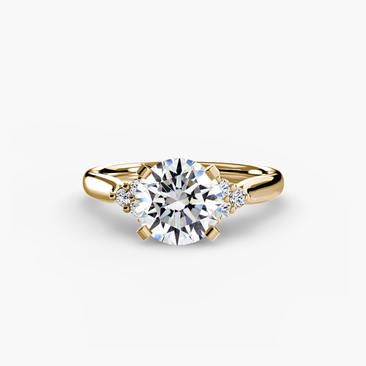 Solitaire with Bold Cluster Shoulders